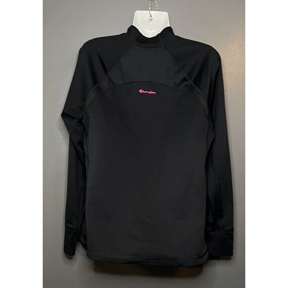 Champion Power Train Women's Size Large Quarter Zip Long Sleeve Pullover Black - Picture 3 of 4